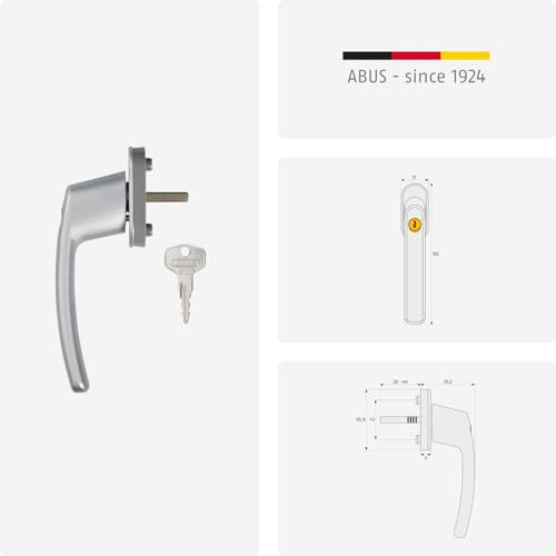ABUS Fenstergriff FG200 - Abschließbar mit Druckzylinder, Grau – Ansicht 4