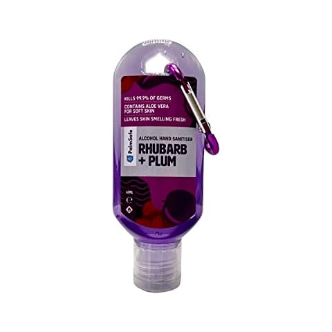 Palm Safe Rhubarb and Plum Alcohol Hand Sanitiser 60 ml Clip Bottles Cover