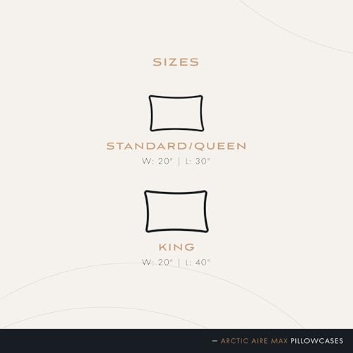 SHEEX Set of 2 Arctic Aire MAX Cooling Pillowcases with CoolX Technology, Standard, Charcoal