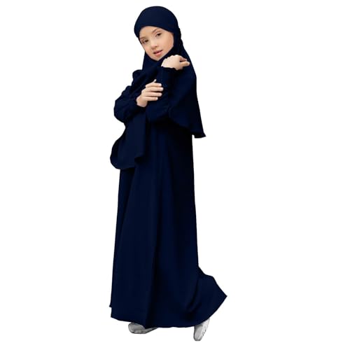 Muslim Dress for Baby Kids Girl Toddler Abaya Kaftan Prayer Long Sleeve Dress Dubai Ramadan Hijab Set Clothes