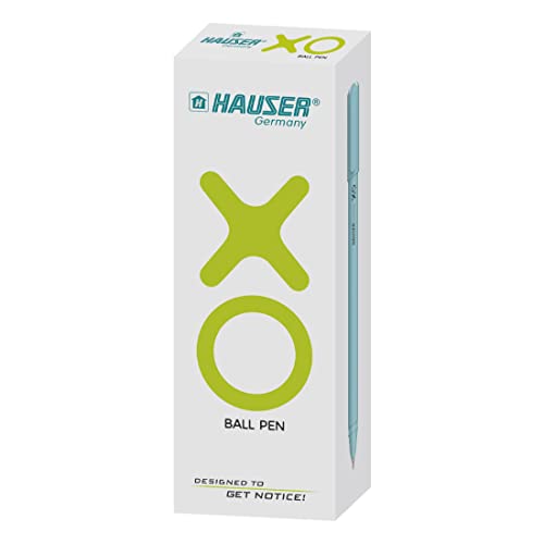 Hauser XO 0.7mm Ball Pen Box Pack | Sleek Body & Minimalistic Design | Matt Finish & Solid Body Type | Low Viscosity Ink With Ultra Durable Tip | Blue Ink, Pack of 10 Pens (Image - 2)