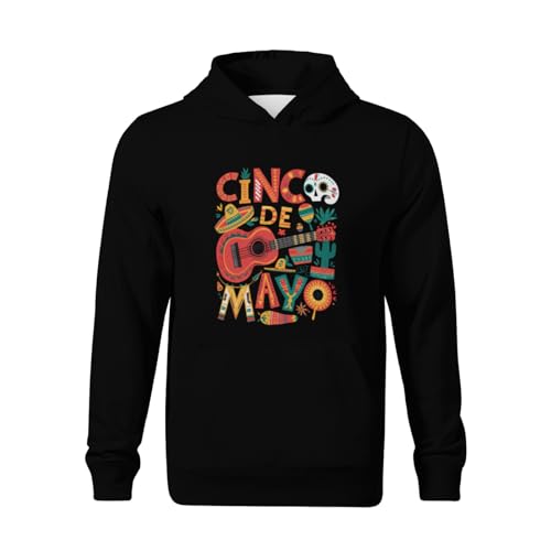 Kids Cinco de Mayo Mexican Taco Guitar Boys Girls Lightweight Kangaroo Pocket Fleece Hoodies2