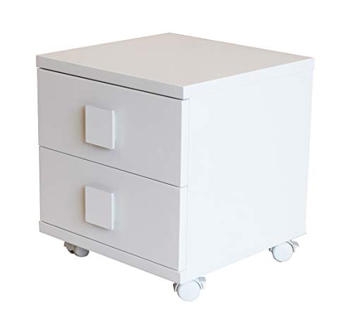 KIDSFURNITURE VALENCIA MESITA DE Noche DE 2 CAJONES LACADA EN Blanco