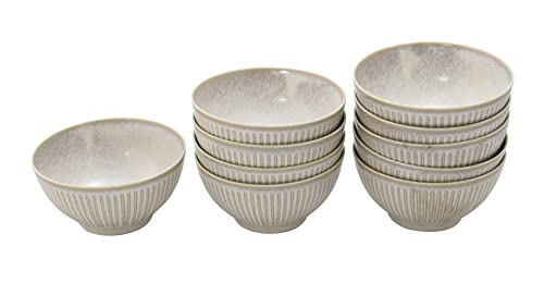 キャッスルエンタープライズ 古民家カフェシリーズ どんな料理にも合わせやすい 色釉撥水十草 高根 【ライスボール】 チタンマット白 10個セット 直径12cm×高さ6cm