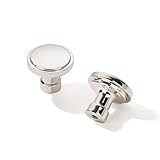 ZAUYX 10 Pack Modern Polished Nickel Cabinet Knobs, 1-1/4 inch Diameter, Round, Ergonomic Grip, Indoor Use, Kitchen, Bathroom