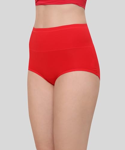 Image of GLAMORAS Women's Cotton High Waist Full Coverage Panty Set, Size M-XXL (Pack of 3 Panty) | High Rise Seamless Brief Panties for Women | Cotton Soft Tummy Support Underwear Panties for Women Combo Set