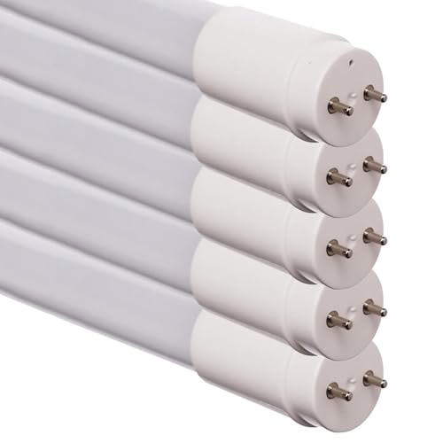 NCC-Licht 5 x LED Röhre 150cm 24W/860 G13 2500lm kaltweiß 6000K, Ersatz für T8 Leuchtstoffröhre 58W aus Kunststoff mit Starter