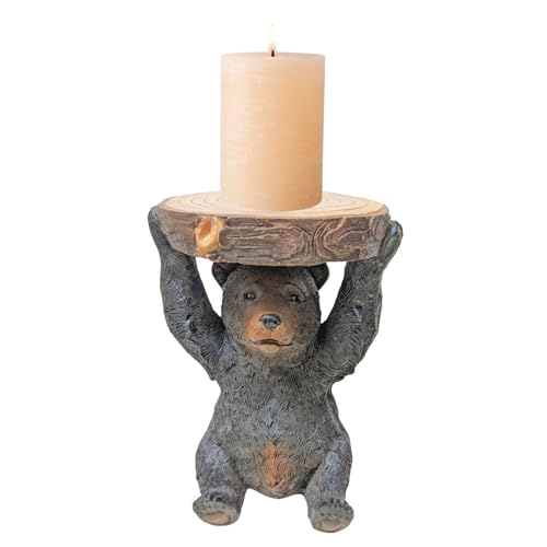 Candle Stick Holder for Rustic Log Cabin Décor with Whimscal