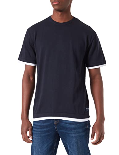 T-Shirt décontracté en tricot homme avec maille texturée respirante et finitions soignées