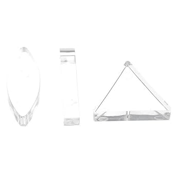 6Pcs Triangular Semicircular Rectangular Prism,Acrylic Concave and Convex Lens Prism for Physics Teaching Lab Reflection Refraction Science