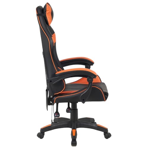 Sedia Gaming Poltrona da Ufficio Direzionale Ruote Girevole Sportiva Racer Direzionale Office Racing Presidenziale Casa Studio Sedia Da Scrivania Uffici Altezza Regolabile (Arancione con Led) - Sedia gaming - Immagine 4