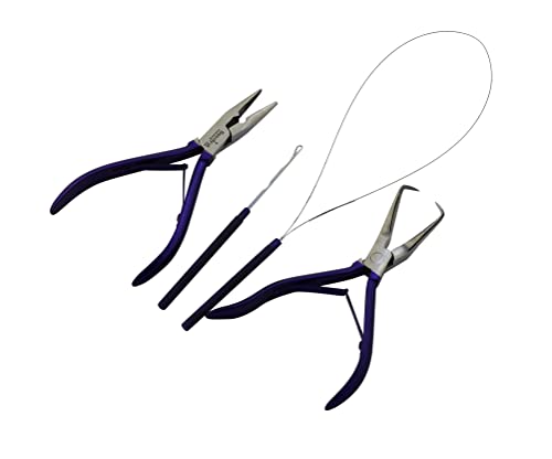 Kit extensions cheveux micro anneau et pinces acier pour pose à froid