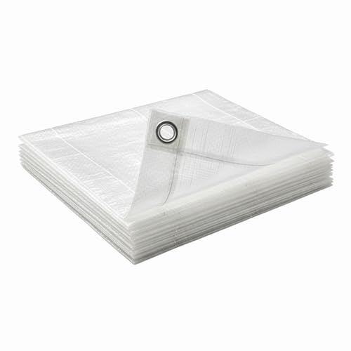 Image of 250 GSM HDPE Tarpaulin 6 X 9 Feet I Heavy-Duty Waterproof Non-Filler Sheet for Car Parking Shed, Tin Shed, Bike Cover, Outdoor Rainproof Tent, Garden, (Transparent) Eyelet on Every Corner