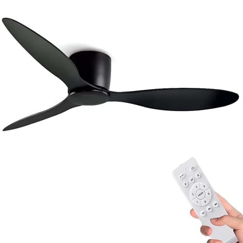 Ventilateur de plafond sans lumière réversible avec télécommande à 6 vitesses