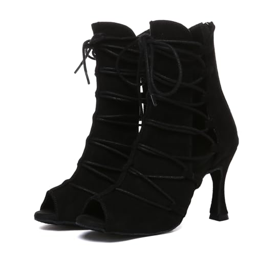 Minishion Comfortable Dance Shoes for Women Sexy Peep Toe Wedding Evening Ankle Booties3