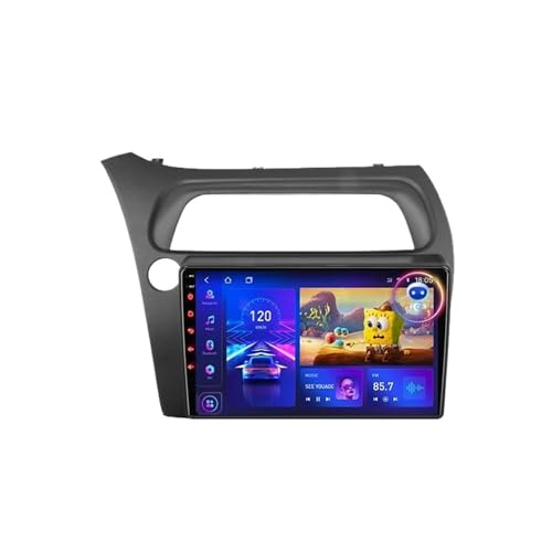 Radio de Coche 2 DIN Android 12 Compatible con Honda Civic Hatchback 2006-2011, Reproductor de DVD, estéreo, Unidad Principal, Altavoz, Carplay