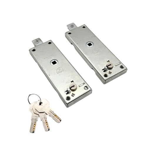 PREFER - Coppia di Serrature per Basculante/Garage con Cilindro Tondo e Chiavi Punzonate - Sicurezza Affidabile con 3 Chiavi incluse
