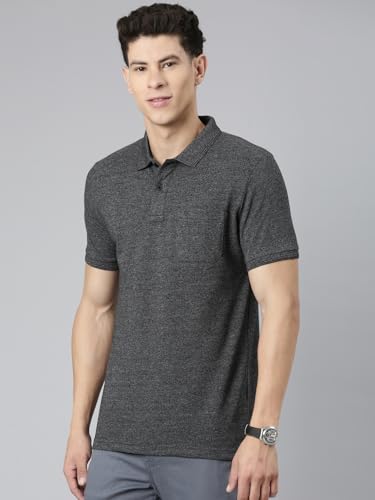 Image of Classic Polo Mens Solid Black Polo Neck T-Shirt