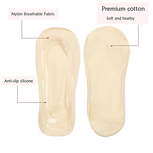 Image of Womens No Show Thin Socks Cotton Nylon Low Cut Liner Non Slip hidden Invisible Socks for Flats Sneaker 5 pack