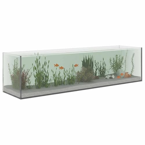vidaXL Aquarium mit Speicher Transparent 80 x 20 x 20 cm Glas, EIN rechteckiges, modernes Design für Dein Zuhause oder Büro, funktional, stark und leicht zu pflegen
