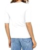 ALGALAROUND Women Top Henley Button Down T Shirts Half Sleeve Tops Summer T-Shirt Basic Shirt Casual Going Out Slim Fit Y2K 2026 Spring Fashion Vacation Outfits White XS #3