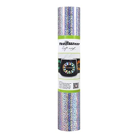 TECKWRAP Holographic Sparkle Adhesive Craft Vinyl,1ftx5ft,Silver Cover