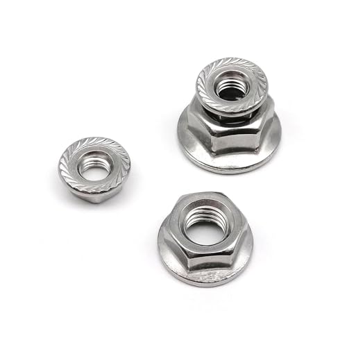 yaoqijie 5/10�� M6 M8 M10 M12 �זڂ˂� DIN6923 304 A2 �X�e�����X�| �Z�p�Z�p�������󃍃b�N�X�s�����b�N�t�����W�i�b�g lasting(10pcs M6 pitch 0.75)