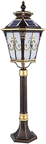 Lámpara de poste para exteriores, lámpara de columna de energía solar, luz de jardín al aire libre, luz de jardín, súper brillante, impermeable, luz
