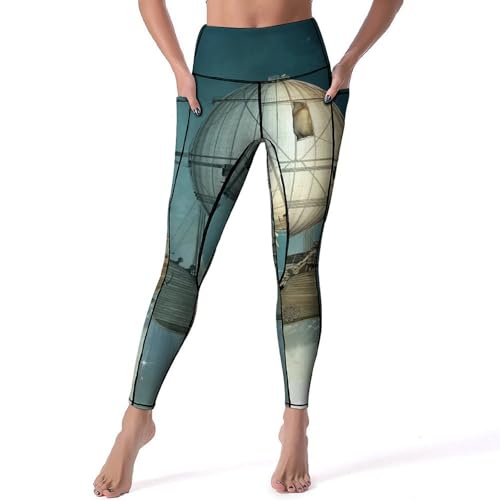 Legging femmes sport taille haute Bateau Volant Rétro taille S pour fitness