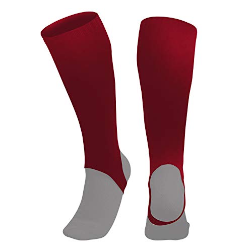 CHAMPRO 4 Stirrup Socks, Single Pair, Adult Large, Scarlet