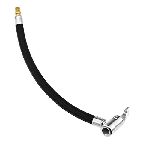 ENET 9.3"/23.5cm Motorcycle Car Braided Flexible Clip On Air Tyre Tire Chuck Inflator Pump Hose Adapter 5/16-32UNF Pipe Air Tool Cover