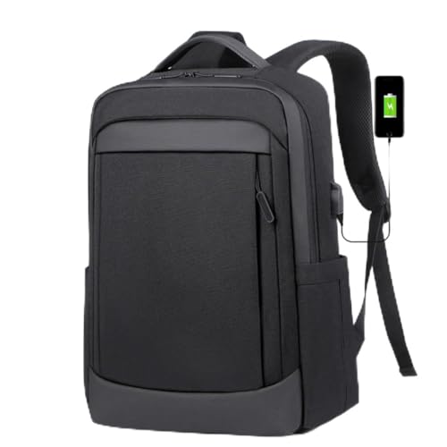 Mochila para Notebook Executiva Slim Preta, 30x45x15 cm, com Porta USB, Resistente à Água, para Viagem Trabalho Office