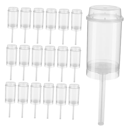 COLLBATH 40pcs Clear Cake Push Pops Containers Round Shape Dessert Holders for DIY Treats for Weddings Parties and Events Easy to Use Leak Resistant Design