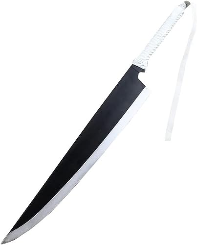 42” Fantasy Anime Japanese Ninja Cosplay Costume Foam Samurai Sword Kurosaki Ichigo Sword Katana Blade Halloween Weapon (57" White)