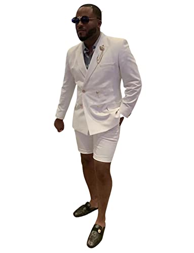 Costume loisirs homme pantalon court smoking dîner double boutonnage