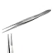 Micro Precision Surgical Forceps with Serrated Tips Stainless SteelÂ LabÂ Tweezers - Strong Point Straight Tips- 6 Inch - Essential Labware Supplies & Lab Starter Kit Tweezers