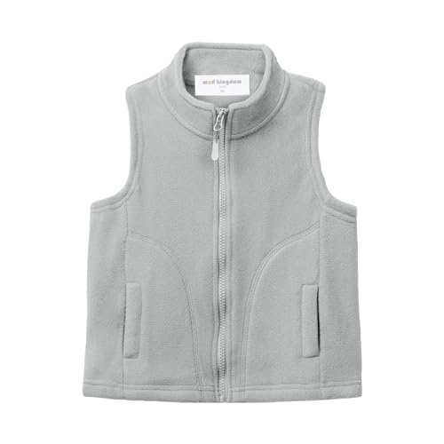 Image of Mud Kingdom Boys Girls Polar Fleece Vest Jacket Ligntweight Plain Vest Full Zipper Sleeveless