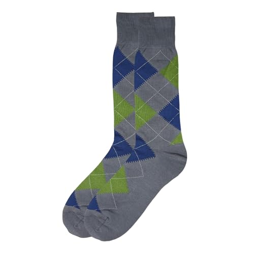 Jacob Alexander Pair of Argyle Crew Dress Socks Men's Sock Size 10-13; Fits US Men's Shoe Size 6-12.5