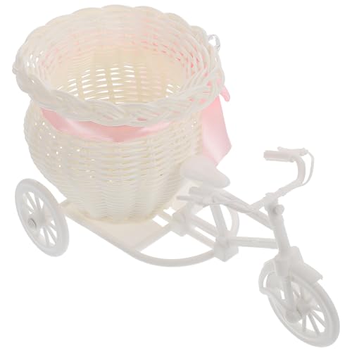SOIMISS Adorno Decorativo Bicicleta Miniatura para Bodas Cesta de Flores, Modelo Triciclo para Decoración de Eventos, Adecuado para Hogar y Fotografía, Decoración Creativa para Fiesta