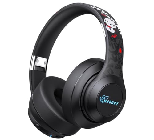 Macury Auriculares Bluetooth plegables con cancelación de ruido (negro)