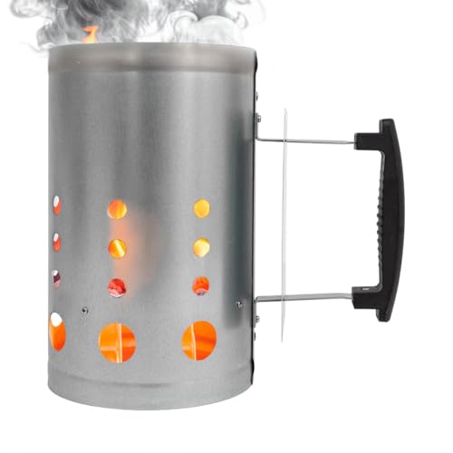 Amig - Allume-feu au charbon Fireplus pour barbecue - Fabriqué en acier galvanisé - Poignée en plastique isolant thermique - Dimensions : 27 x 17,5 x 30 cm