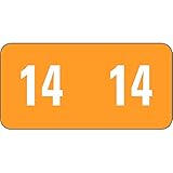 Smead ETS Color-Coded Year Label, 2014, Label Sheet, Orange, 250 labels per Pack (67914)