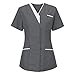 Housekeeping Uniforms - Women's Stretchy Lightweight Scrubs for Cleaning Jobs - Dark Gray
