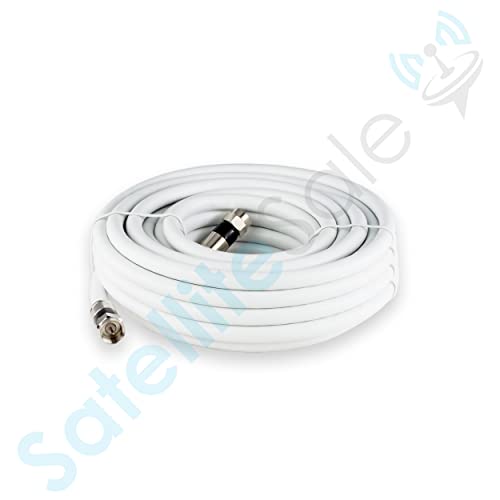 Satellitesale Digital 75Ohm Rg-6/U Coaxial Cable With F-Type Connector Indoor/Outdoor Universal Wire White Cord 3 Feet #TOP4
