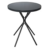 Hoffeorrad Outdoor Coffee Table with Tempered Glass Top - 23' Metal Bistro Table, All-Weather Steel Accent Table for Patio, Garden & Poolside, Small Space Side Table