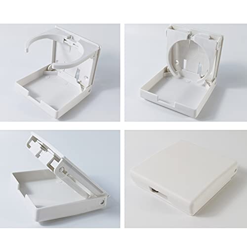 Royhoo 4Pcs Adjustable Folding Drink Holder Universal Car Cup Bottle Holder For Marine Boat Caravan Car Trucks Rvs Vans With Wall Mounted Screws(White) #TOP2