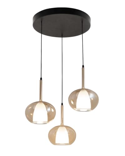 Lustre en verre borosilicate ambré Edolo, l'élégance du design moderne