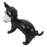 Garneck Figura Miniatura de Burro de Cristal Negro, Figura de Dibujos Animados Pequeña para Decoración de Estantería, Adorno Coleccionable de Animal de Vidrio para Hogar y Oficina,