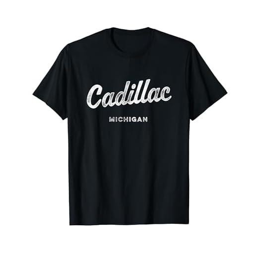 ミシガン州キャデラック ビンテージ アスレチック スポーツ スクリプト Tシャツ