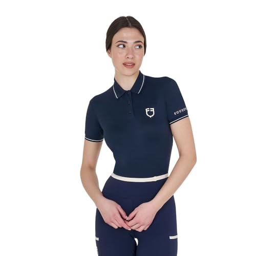 Equestro Technical Woman Short Sleeve Polo XS Blue